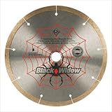 IMAGE OF QEP 6-7008BW 7-Inch Black Widow Continuous Rim Diamond Blade, 5/8-Inch Arbor, Wet Cutting, 8730 Maximum RPM
