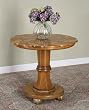 Masterpiece Accent Table with Spinning Flower Petal Top - Faux "French Walnut" Finish with "Antique Silver" Highlights By Powell Furniture