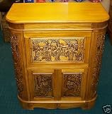 HAND CARVED SOLID WOOD DRINKS CABINET ORIENTAL FURNITURE CHEST