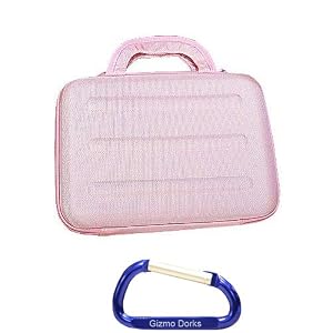 Carnation Pink Hard Shell EVA Laptop Case for the Samsung Go N310, NC10, N110, N120, N130, N135, N140, or any 10 Inch Series Netbook Laptop Computer with Free Carabiner Key Chain