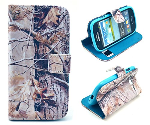 Samsung Galaxy S3 i9300 Case, Trees Camo Flip Wallet Credit ID Card Slot Holder Phone Case With Stand --Retail Package W Screen Protector --Winter