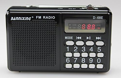 Anncia Mini Digital Media Portable Music MP3 Player Micro SD/TF USB Disk Speaker FM Radio. (B68E Black)