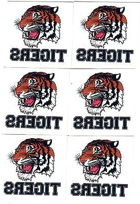 "TIGERS w/Tiger Head Pieces-6 Temporary Tattoos/Team Spirit,Football,SportsTeams
