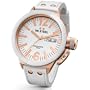 TW Steel CEO Canteen 50 MM White Dial White Leather Strap Mens Watch CE1036
