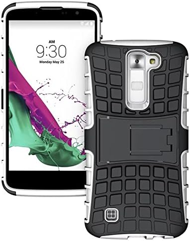 K7 Case, K7 Case by Simon Birch - For LG K7 [HEAVY DUTY] Cases Tough Dual Layer 2 in 1 Rugged Rubber Hybrid Hard/Soft Drop Impact Resistant Protective Cover [With Kickstand] Designed (White)