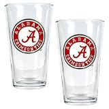 Alabama Crimson Tide 2pc Pint Ale Glass Set NCAA College Athletics