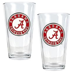 Alabama Crimson Tide NCAA 2pc Pint Ale Glass Set by Great American Products