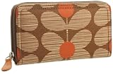 Orla Kiely Big Zip Wallet - Daisy Stem - Scarlet