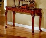 Review AtHomeMart  / Contemporary Asian Motif Cherry Brown Finish Console Sofa Table