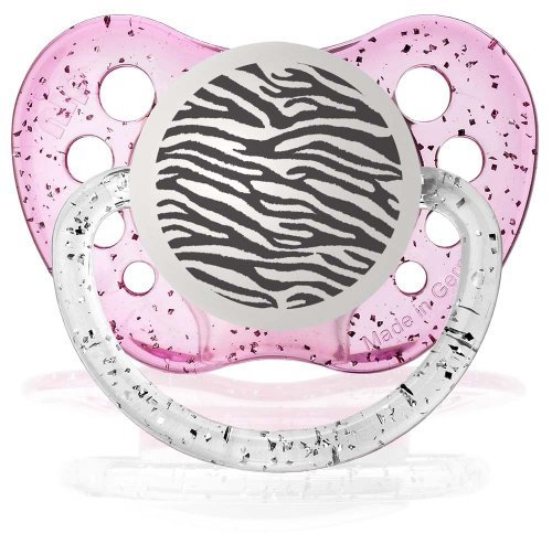 Personalized pacifiers zebra print glitter pink baby pa…