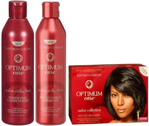 SoftSheen Carson Optimum Care Shampoo+Conditioner+Relaxer Set Plus 1 Free of Apple EYE Pencil Color: Radiant Blue (Super Relaxer Set)