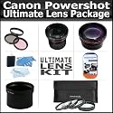 Ultimate Lens Package For Canon Powershot G12 G10 G11 Includes HD Wide Angle Lens + 3.5X Telephoto Lens + 3 Piece Filter Kit + 4 Piece Close Up Macro Lens Set With 10+ Macro Lens + Extras
