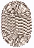 Twilight Oatmeal Oval Braided Rug - 8x11'