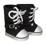 Black Buckle Knee-high Sneakers. Fits 18
