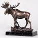 9 inch Bronzed Solitary Moose With Large Antlers Walking Statue Décor