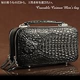 【財布】クロコ(カイマン) Wファスナーメンズミニバッグ(No.3983)【セール中】