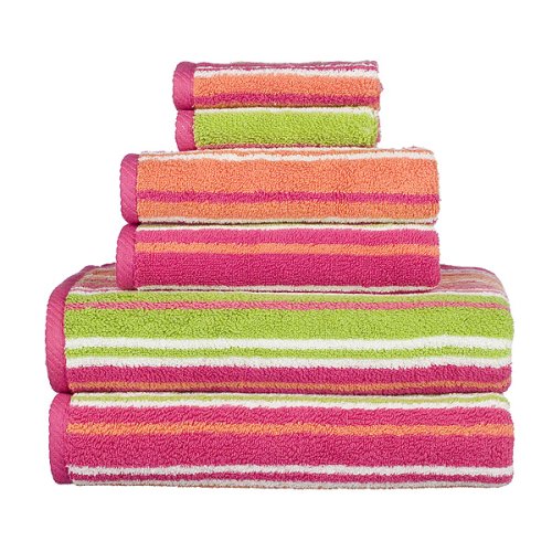 Contemporary Home 6-pc. Towel Set - Melon Stripe