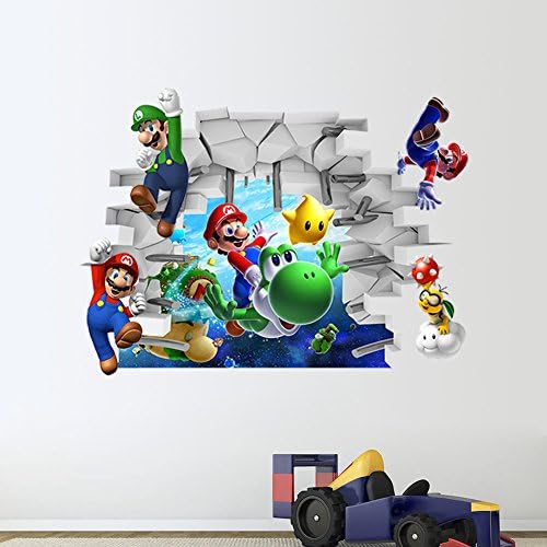 3D PVC decorative painting wall stickers for Super Mario cartoon stickers