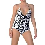 Zebra Chain Link Detail One Piece Swimsuit