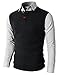 H2H Mens Knitted Sweater Two Buttons Henley Vest