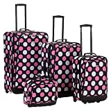Rockland 4 Piece Luggage Set - Multi Pink