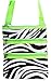 World Traveler Zebra Print Cross Body Bag, Black and White with Green Trim