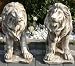 2er Set sitzende Löwen in beiger Farbe Skulptur Statue