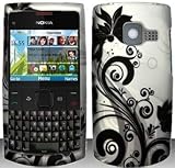 Black Flowers Hard Snap On Case Cover Faceplate Protector for X2 Nokia X2-0 ....
