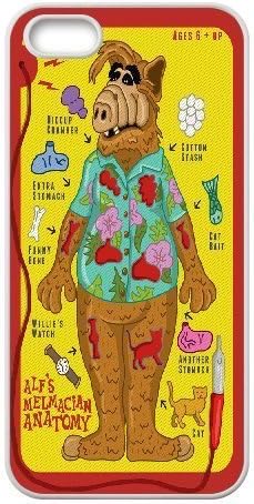 {Art Printing Series} IPhone 5,5S Case Alf's Melmacian Anatomy, Girl Design Case Doah - White
