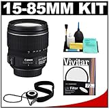 Canon EF-S 15-85mm f/3.5-5.6 IS USM Zoom Lens + UV Filter + Accessory Kit f ....