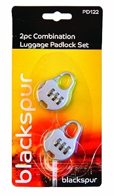 2 PIECE HEAVY DUTY COMBINATION CODE PADLOCK 25MM SILVER TRAVEL LUGGAGE LOCK