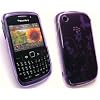 EMARTBUY BLACKBERRY 8520 CURVE / 9300 CURVE 3G FLORAL GEL SKIN COVER/CASE PURPLE + SCREEN PROTECTOR