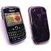 EMARTBUY BLACKBERRY 8520 CURVE / 9300 CURVE 3G FLORAL GEL SKIN COVER/CASE PURPLE + SCREEN PROTECTOR