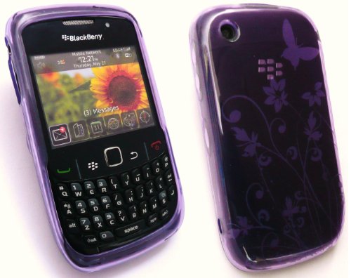 EMARTBUY BLACKBERRY 8520 CURVE / 9300 CURVE 3G FLORAL GEL SKIN COVER/CASE