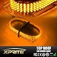 Xprite Amber Emergency Hazard Warning LED Mini Bar Strobe Light w/ Magnetic Base