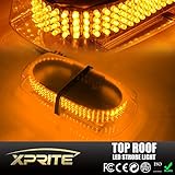 Xprite Amber Emergency Hazard Warning LED Mini Bar Strobe Light w/ Magnetic Base