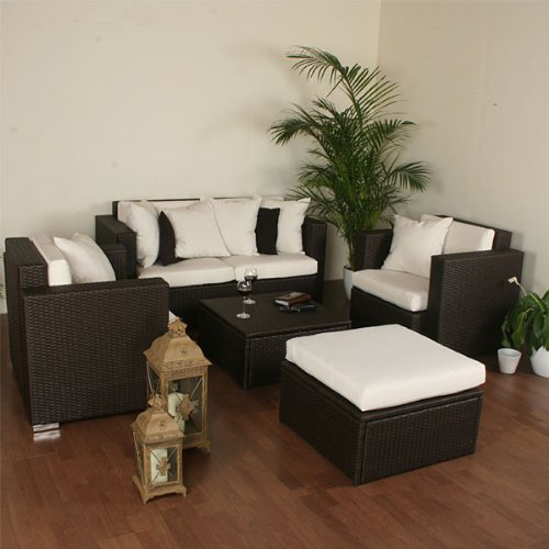 XL Rattangarnitur Gartenmöbel Rattanmöbel Lounge 14-teilig