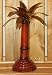 Gold Plated Steel and Bronze Wood Palm Tree Candle Holder