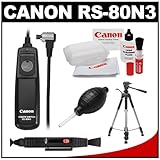 Canon RS-80N3 Remote Switch Shutter Release Cord + Tripod + Accessory Kit f ....