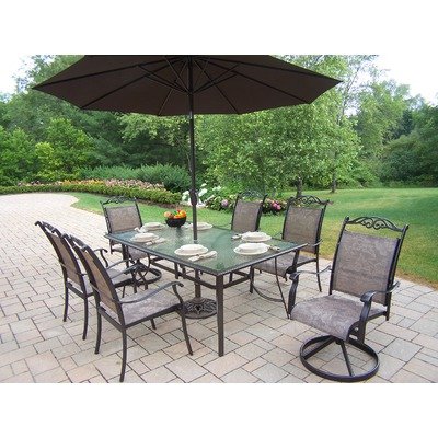 Oakland Living 10605-9-CF Cascade Sling Outdoor Dining Set product image
