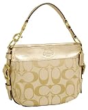 Authentic Coach Signature Zoe Hobo Handbag 12657 Light Khaki/Gold