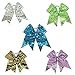CN Sparkly Jumbo Sequin Cheer Bows Cheerleading Girls Hair Bow Pack of 5