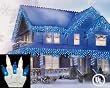 Set of 100 Blue and Clear Frosted Icicle Christmas Lights - White Wire