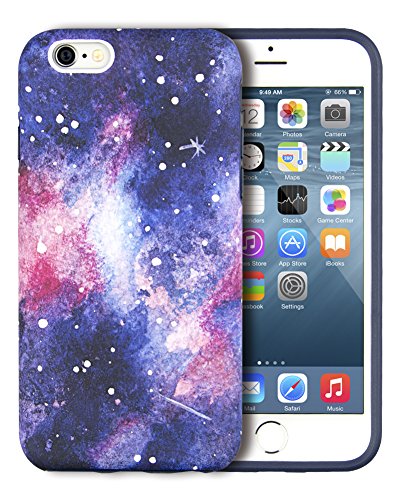 iPhone 6S Case, Dimaka Space Universe Milky Way Inked Pattern Case Rugged Hybrid [Drop Proof] Protective Matt Cover for iPhone 6 and 6S 4.7 Inches - Vast Galaxy
