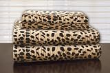 Pointehaven Heavy Weight Printed Flannel 100-Percent Cotton Sheet Set, Cheetah Print, King