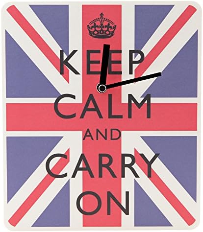 Silent Non-Ticking Wall Clock Unminuto - Keep Calm and Carry On (Flag)