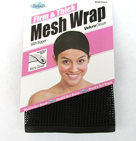DreamMesh Wrap Self Closure (Item #119 Black) 6 pack, One Size, Cool Mesh Fabric, Open Top, Reusable