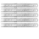 uxcell　直線定規　ステンレス鋼素材　シルバートーン　15cm の測定範囲　5枚入り