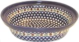 Bunzlauer Polish Pottery 1157-41A 3 Qt Family Casserole, Blue with White and Terra Cotta