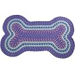 Pet Studio Bone Shaped Braided Rug Blue